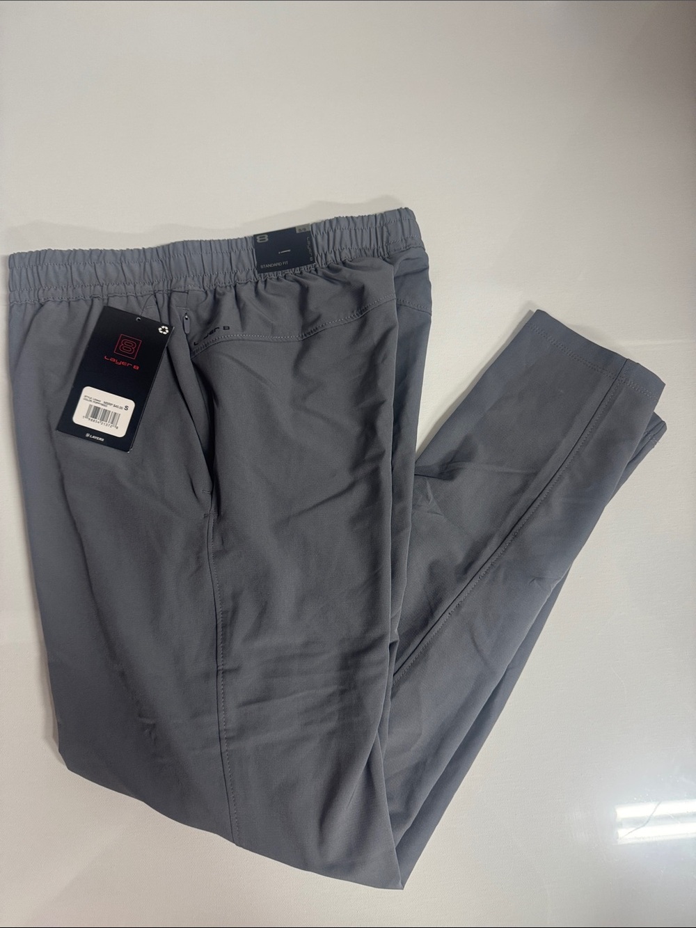 Gray Joggers Mens Small Zip Pocket Layer 8